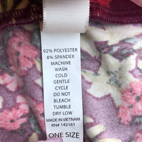 LuLaRoe Floral Print Leggings, One Size - Picture 6 of 7